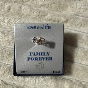 Love this Life Silver and Gold “Family Forever” Family Tree Ring